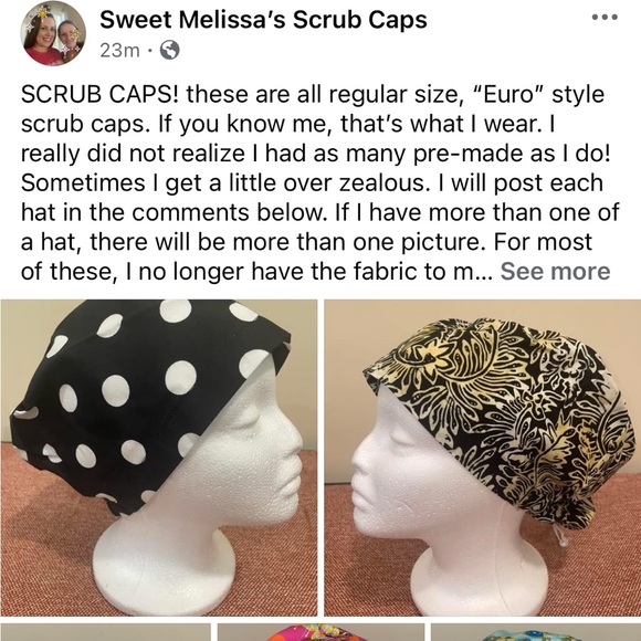 Homemade Women’s Euro style scrub cap - Picture 3 of 3